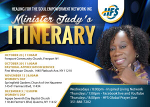 Join Min. Judy at these events.